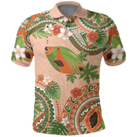 Hawaii Papaya Polo Shirt Cute Cosplay Humuhumu Fish Plumeria Waves