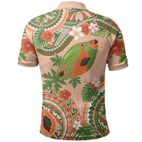 Hawaii Papaya Polo Shirt Cute Cosplay Humuhumu Fish Plumeria Waves