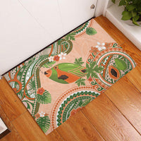 Hawaii Papaya Rubber Doormat Cute Cosplay Humuhumu Fish Plumeria Waves