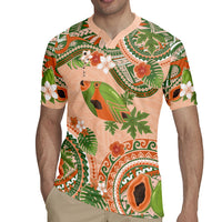 Hawaii Papaya Rugby Jersey Cute Cosplay Humuhumu Fish Plumeria Waves