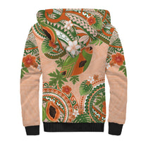 Hawaii Papaya Sherpa Hoodie Cute Cosplay Humuhumu Fish Plumeria Waves