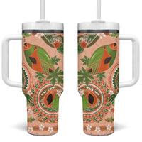 Hawaii Papaya Tumbler With Handle Cute Cosplay Humuhumu Fish Plumeria Waves