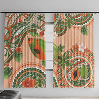 Hawaii Papaya Window Curtain Cute Cosplay Humuhumu Fish Plumeria Waves
