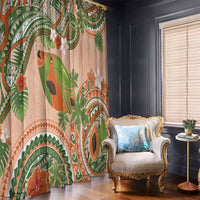 Hawaii Papaya Window Curtain Cute Cosplay Humuhumu Fish Plumeria Waves