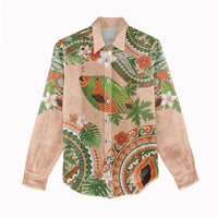Hawaii Papaya Women Casual Shirt Cute Cosplay Humuhumu Fish Plumeria Waves