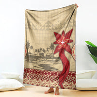 Tonga Language Week Blanket Tribal Cross Ngatu Floral Pattern