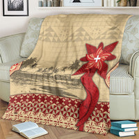 Tonga Language Week Blanket Tribal Cross Ngatu Floral Pattern