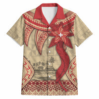 Tonga Language Week Hawaiian Shirt Tribal Cross Ngatu Floral Pattern