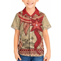 Tonga Language Week Hawaiian Shirt Tribal Cross Ngatu Floral Pattern