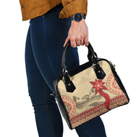 Tonga Language Week Shoulder Handbag Tribal Cross Ngatu Floral Pattern