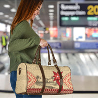 Tonga Language Week Travel Bag Tribal Cross Ngatu Floral Pattern