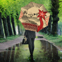 Tonga Language Week Umbrella Tribal Cross Ngatu Floral Pattern