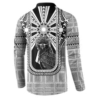Mabuhay Philippines Festival Button Sweatshirt Philippine Eagle Sun Three Stars Barong Pattern
