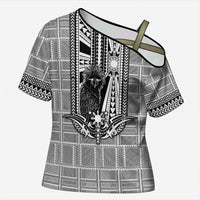 Mabuhay Philippines Festival Cross Shoulder Shirt Philippine Eagle Sun Three Stars Barong Pattern
