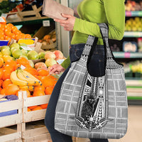 Mabuhay Philippines Festival Grocery Bag Philippine Eagle Sun Three Stars Barong Pattern