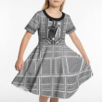 Mabuhay Philippines Festival Kid Short Sleeve Dress Philippine Eagle Sun Three Stars Barong Pattern