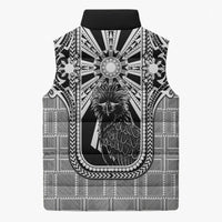Mabuhay Philippines Festival Sleeveless Puffer Jacket Philippine Eagle Sun Three Stars Barong Pattern