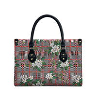 Red Binakol Motifs With Jasminum Sambac Leather Bag Mabuhay Philippines Festival