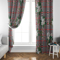 Red Binakol Motifs With Jasminum Sambac Window Curtain Mabuhay Philippines Festival
