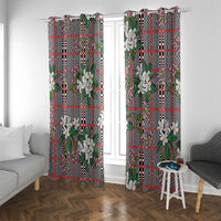 Red Binakol Motifs With Jasminum Sambac Window Curtain Mabuhay Philippines Festival