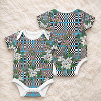 Blue Binakol Motifs With Jasminum Sambac Baby Onesie Mabuhay Philippines Festival