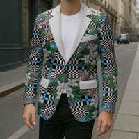 Blue Binakol Motifs With Jasminum Sambac Blazer Mabuhay Philippines Festival