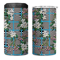 Blue Binakol Motifs With Jasminum Sambac 4 in 1 Can Cooler Tumbler Mabuhay Philippines Festival