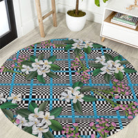 Blue Binakol Motifs With Jasminum Sambac Round Carpet Mabuhay Philippines Festival