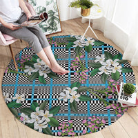Blue Binakol Motifs With Jasminum Sambac Round Carpet Mabuhay Philippines Festival