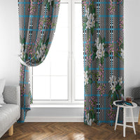 Blue Binakol Motifs With Jasminum Sambac Window Curtain Mabuhay Philippines Festival