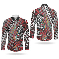 Personalised Maori Language Week Couples Matching Short Sleeve Bodycon Dress and Long Sleeve Button Shirt Ake Ake Ake Tribal Patterns