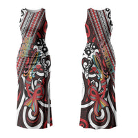 Personalised Maori Language Week Couples Matching Tank Maxi Dress and Long Sleeve Button Shirt Ake Ake Ake Tribal Patterns