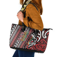 Maori Language Week Leather Tote Bag Ake Ake Ake Tribal Patterns