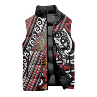Personalised Maori Language Week Sleeveless Puffer Jacket Ake Ake Ake Tribal Patterns