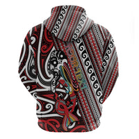Personalised Maori Language Week Zip Hoodie Ake Ake Ake Tribal Patterns
