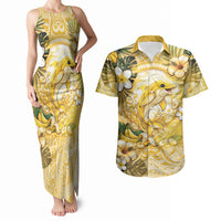 Hawaii Banana Dolphin Couples Matching Tank Maxi Dress and Hawaiian Shirt Cute Cosplay Naiʻa Fish Tribal Patterns