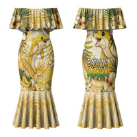 Hawaii Banana Dolphin Family Matching Mermaid Dress and Hawaiian Shirt Cute Cosplay Naiʻa Fish Tribal Patterns