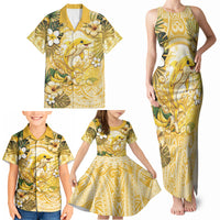 Hawaii Banana Dolphin Family Matching Tank Maxi Dress and Hawaiian Shirt Cute Cosplay Naiʻa Fish Tribal Patterns