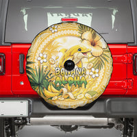 Hawaii Banana Dolphin Spare Tire Cover Cute Cosplay Naiʻa Fish Tribal Patterns