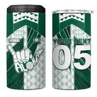 Custom Hawaii Volleyball 4 in 1 Can Cooler Tumbler Shaka Aloha Hand