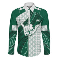 Custom Hawaii Volleyball Family Matching Off Shoulder Maxi Dress and Hawaiian Shirt Shaka Aloha Hand