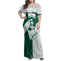 Custom Hawaii Volleyball Family Matching Off Shoulder Maxi Dress and Hawaiian Shirt Shaka Aloha Hand