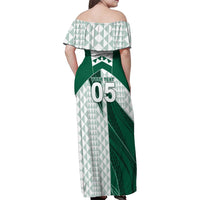 Custom Hawaii Volleyball Family Matching Off Shoulder Maxi Dress and Hawaiian Shirt Shaka Aloha Hand