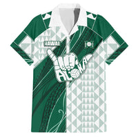 Custom Hawaii Volleyball Family Matching Off Shoulder Short Dress and Hawaiian Shirt Shaka Aloha Hand
