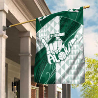 Hawaii Volleyball Garden Flag Shaka Aloha Hand DT05 House Flag Green - Polynesian Pride