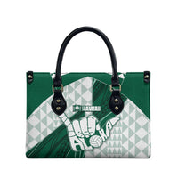 Hawaii Volleyball Leather Bag Shaka Aloha Hand