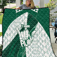 Hawaii Volleyball Quilt Shaka Aloha Hand DT05 Green - Polynesian Pride
