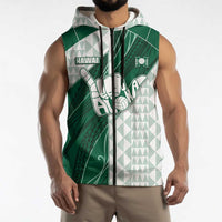 Custom Hawaii Volleyball Sleeveless Zip Hoodie Shaka Aloha Hand DT05 - Polynesian Pride
