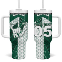 Custom Hawaii Volleyball Tumbler With Handle Shaka Aloha Hand