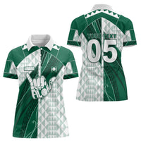 Custom Hawaii Volleyball Women Polo Shirt Shaka Aloha Hand